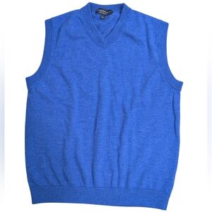 Hart Schaffner Marx Pull Over Sweater Vest, 100% Wool, Blue, Men's Large